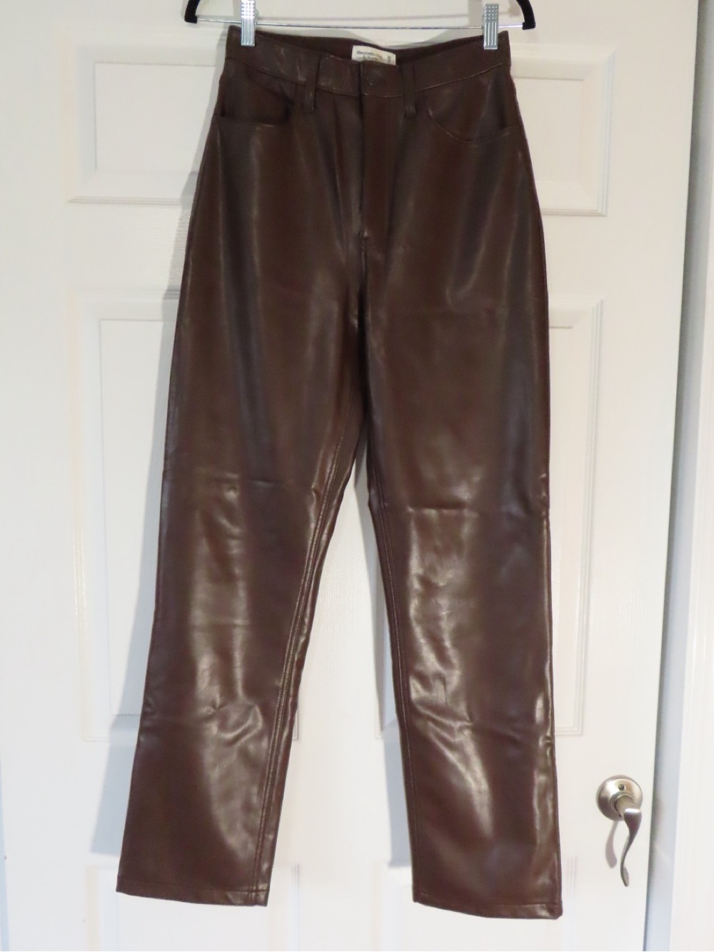 Abercrombie & Fitch Brown Faux Leather High-Rise Pants